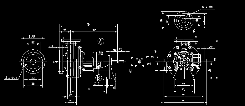 Centrifugal pump cad drawing